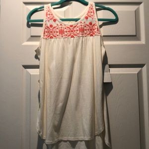 White and orange shirt